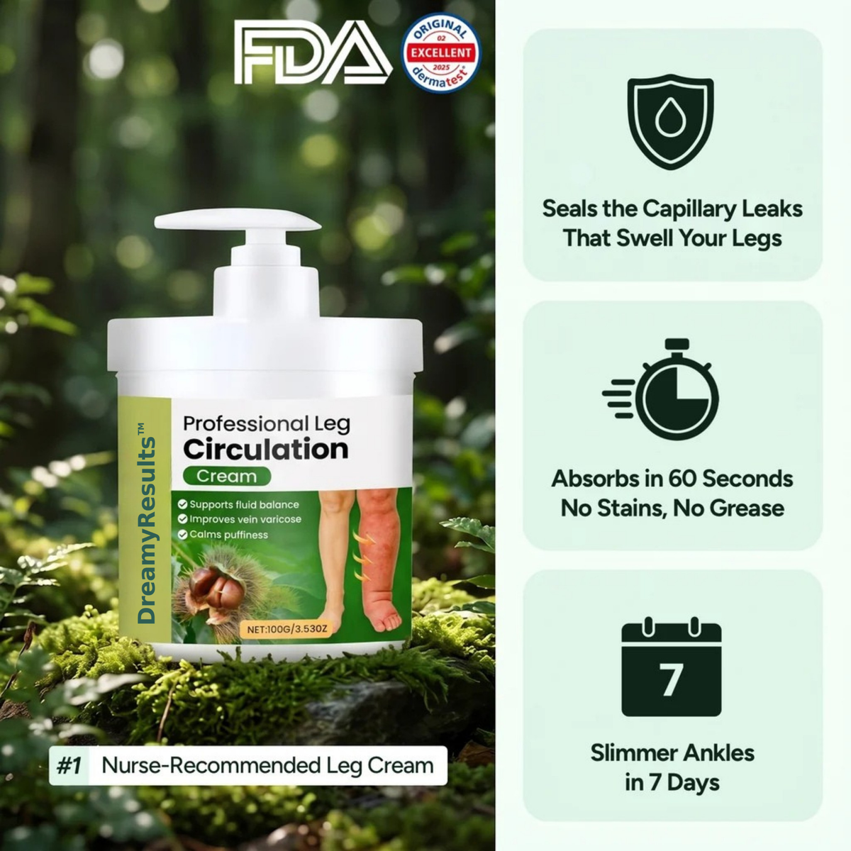 DreamyResults® Professional Leg Circulation Cream
